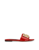 Polished calfskin sliders with DG logo - | Dolce & Gabbana