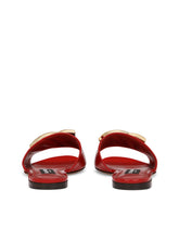 Polished calfskin sliders with DG logo - | Dolce & Gabbana
