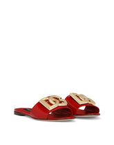 Polished calfskin sliders with DG logo - | Dolce & Gabbana
