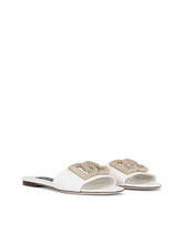 Calfskin slides with DG logo - | Dolce & Gabbana