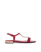 Polished calfskin sandals with DG logo - | Dolce & Gabbana