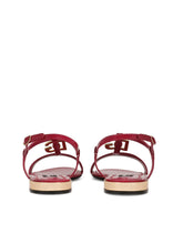 Polished calfskin sandals with DG logo - | Dolce & Gabbana