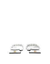 Gathered nappa leather slides - | Dolce & Gabbana