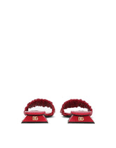 Gathered nappa leather slides - | Dolce & Gabbana