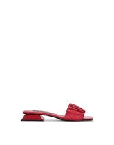 Gathered nappa leather slides - | Dolce & Gabbana