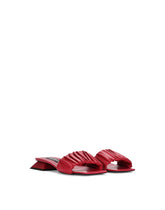 Gathered nappa leather slides - | Dolce & Gabbana