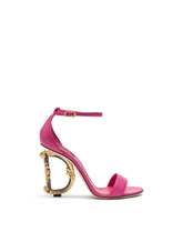 Nappa sandals with baroque DG heel - | Dolce & Gabbana