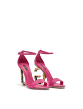 Nappa sandals with baroque DG heel - | Dolce & Gabbana