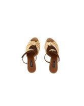 MULES IN TROPEA STRAW AND CALFSKIN WITH BEJEWELED BUCKLE - | Dolce & Gabbana