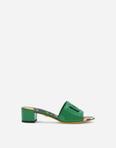 Patent leather DG mules with cut-out - | Dolce & Gabbana