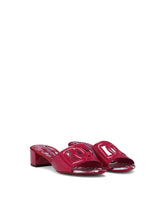Patent leather DG mules with cut-out - | Dolce & Gabbana