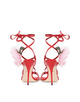Nappa leather sandals with silk flower - | Dolce & Gabbana