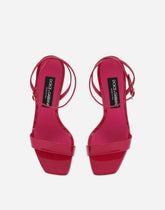 Patent leather sandals with 3.5 heel - | Dolce & Gabbana