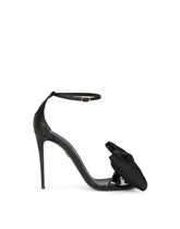 Patent leather sandals with satin bow - | Dolce & Gabbana