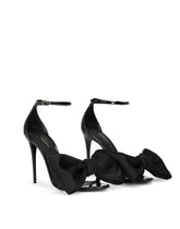 Patent leather sandals with satin bow - | Dolce & Gabbana