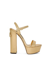Foiled calfskin platform sandals - | Dolce & Gabbana