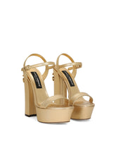 Foiled calfskin platform sandals - | Dolce & Gabbana