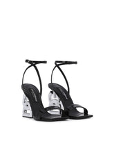 Patent leather sandals with 3.5 heel - | Dolce & Gabbana