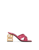 Crocodile-print calfskin mules with DG pop heel - | Dolce & Gabbana