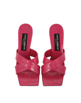 Crocodile-print calfskin mules with DG pop heel - | Dolce & Gabbana