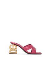 Crocodile-print calfskin mules with DG pop heel - | Dolce & Gabbana