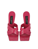 Crocodile-print calfskin mules with DG pop heel - | Dolce & Gabbana