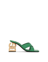 Crocodile-print calfskin mules with DG pop heel - | Dolce & Gabbana