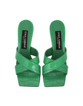 Crocodile-print calfskin mules with DG pop heel - | Dolce & Gabbana