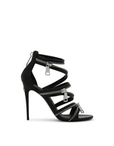 Polished calfskin sandals with zipper - | Dolce & Gabbana