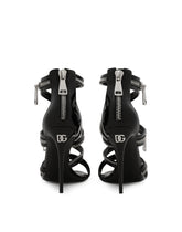Polished calfskin sandals with zipper - | Dolce & Gabbana