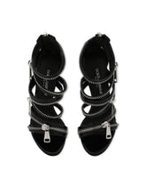 Polished calfskin sandals with zipper - | Dolce & Gabbana