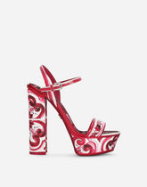 Printed polished calfskin platform sandals - | Dolce & Gabbana