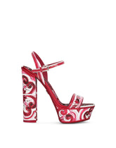 Printed polished calfskin platform sandals - | Dolce & Gabbana