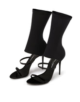 Polished calfskin and spandex fabric sandals - | Dolce & Gabbana