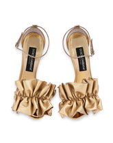 Mirror-effect calfskin sandals with ruching - | Dolce & Gabbana
