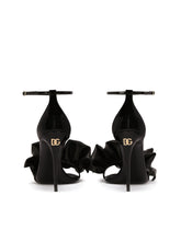 Polished calfskin sandals with ruching - | Dolce & Gabbana