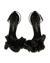 Polished calfskin sandals with ruching - | Dolce & Gabbana