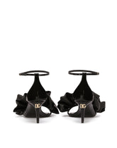 Polished calfskin sandals with ruching - | Dolce & Gabbana