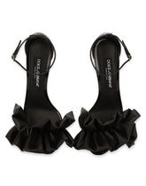 Polished calfskin sandals with ruching - | Dolce & Gabbana