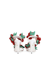 Patent leather sandals with floral embellishment - | Dolce & Gabbana