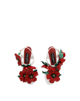 Patent leather sandals with floral embellishment - | Dolce & Gabbana