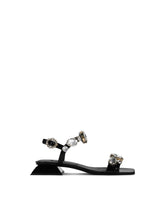 Polished calfskin sandals with crystals - | Dolce & Gabbana