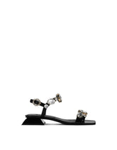 Polished calfskin sandals with crystals - | Dolce & Gabbana