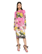 Patent leather sandals with printed fabric and DG logo - | Dolce & Gabbana