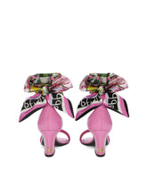 Patent leather sandals with printed fabric and DG logo - | Dolce & Gabbana