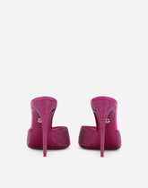 Satin mules with fusible rhinestones - | Dolce & Gabbana