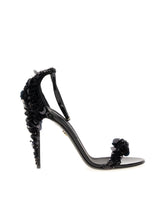 Calfskin sandals with sequin embellishment - | Dolce & Gabbana