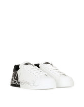 Two-tone sneakers with DG laces - | Dolce & Gabbana