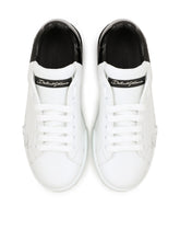 Two-tone sneakers with DG laces - | Dolce & Gabbana