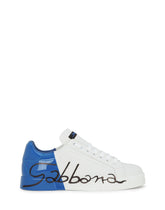 Two-tone sneakers with DG laces - | Dolce & Gabbana